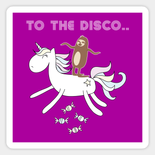 Unicorn Sloth Disco Magnet